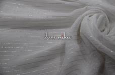 70 Grams Silver Zari Lines on Dyeable Georgette Fabric 44inch